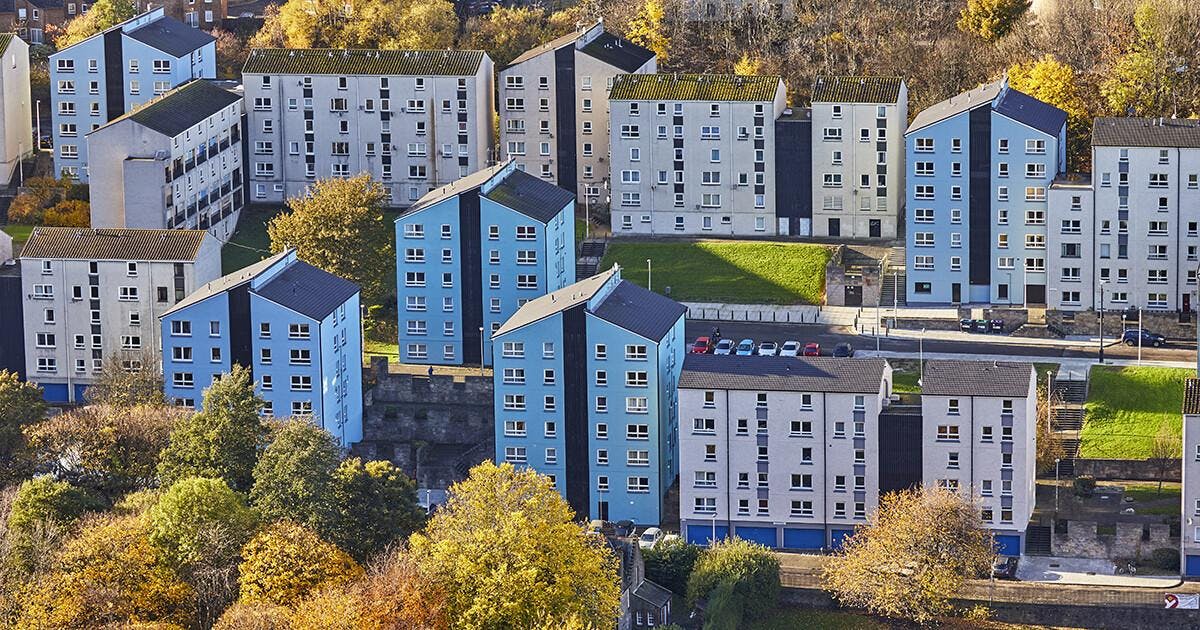 Apartment buildings, block of flats, tenements, Dumbiedykes flats, Edinburgh, Scotland